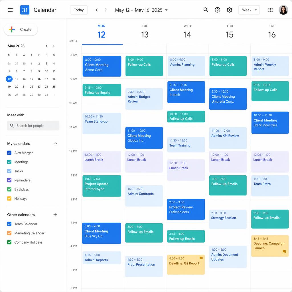Calendar Organization sample